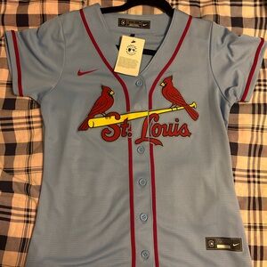 Nike Light Blue Cardinals Jersey with Red Trim